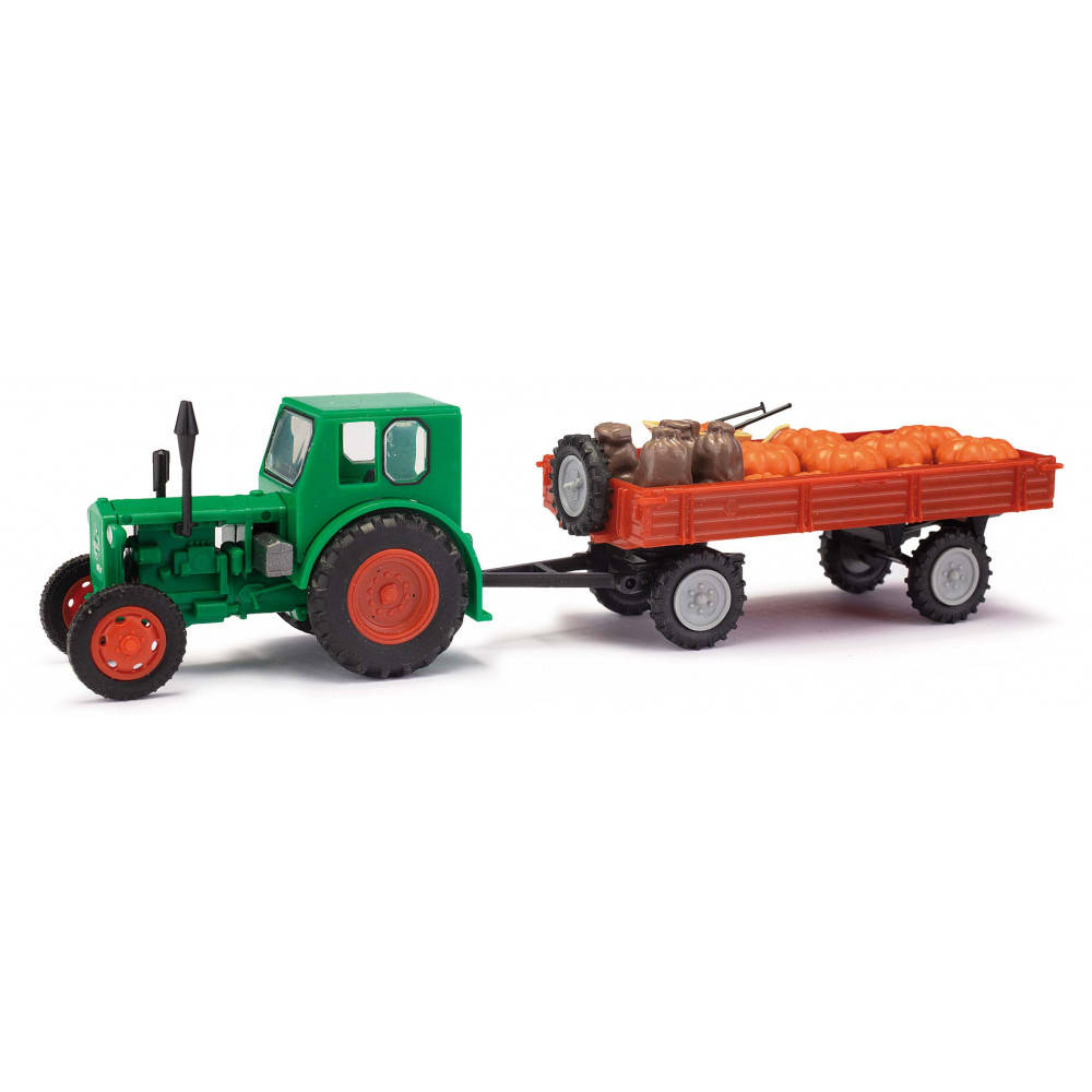 Busch 210006420 Tracteur Pionier RS01 + remorque chargée Citrouille/Sacs Busch véhicule Busch_210006420 - 1