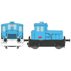 Ree Modeles MB149.S Locotracteur diesel Y2126, Industriel bleu, traverses blanches, châssis noir, digitale sonore Ree Modeles MB