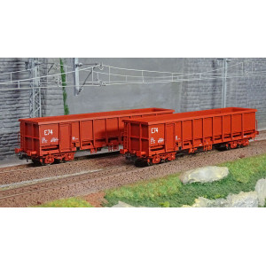 Ree modeles Sud-Express WBSE-012 Set de 2 Wagons Tombereaux FAS, rouge, Bogie Y25, SNCF, E74 Sudexpress WBSE-012 - 1