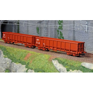 Ree modeles Sud-Express WBSE-012 Set de 2 Wagons Tombereaux FAS, rouge, Bogie Y25, SNCF, E74 Sudexpress WBSE-012 - 4