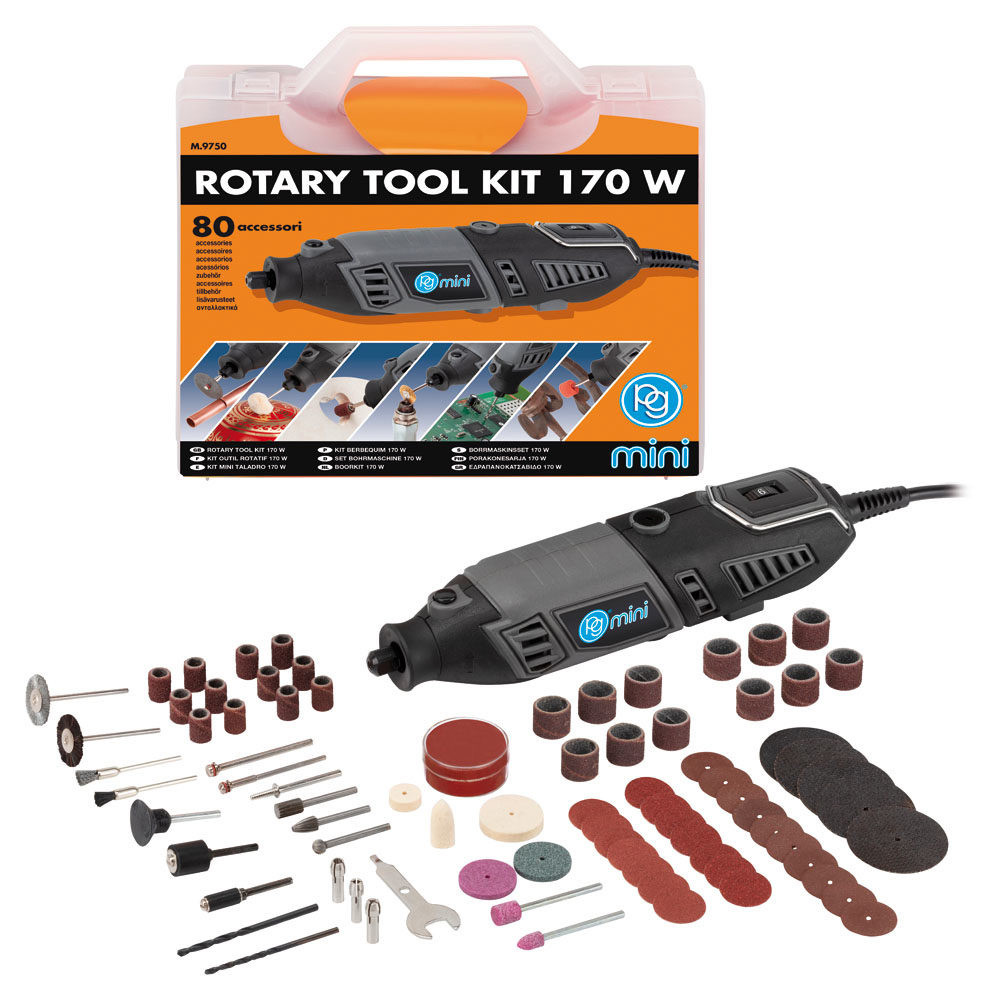 Kit Mini perceuse, vitesse variable 220V / 170W et 80 accessoires PG-Mini PG-Mini PGM-M.9750 - 1