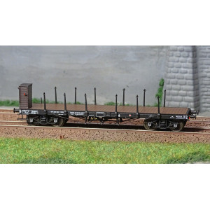 Ree modeles WB545 Wagon Plat TP, ranchers longs et guérite, bogies, SNCF Ree Modeles WB-545 - 2