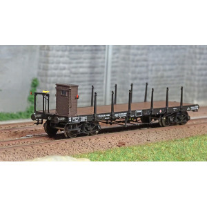 Ree modeles WB545 Wagon Plat TP, ranchers longs et guérite, bogies, SNCF Ree Modeles WB-545 - 1