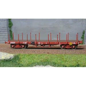 Ree modeles WB550 Wagon Plat TP, brun, ranchers longs, bogies, SNCF Ree Modeles WB-550 - 2