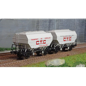 Ree modeles WB723 Set de 2 wagons céréaliers Richard, CTC et CTC UNAC, ep. III Ree Modeles WB-723 - 1