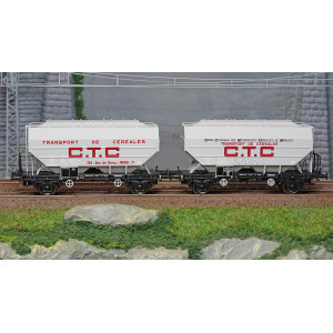 Ree modeles WB723 Set de 2 wagons céréaliers Richard, CTC et CTC UNAC, ep. III Ree Modeles WB-723 - 2