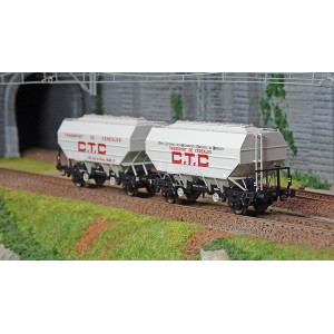 Ree modeles WB723 Set de 2 wagons céréaliers Richard, CTC et CTC UNAC, ep. III Ree Modeles WB-723 - 3