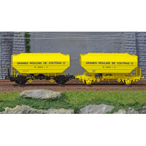 Ree modeles WB732 Set de 2 wagons céréaliers Richard, GRANDS MOULINS DE COUTRAS, ep. IV Ree Modeles WB-732 - 2