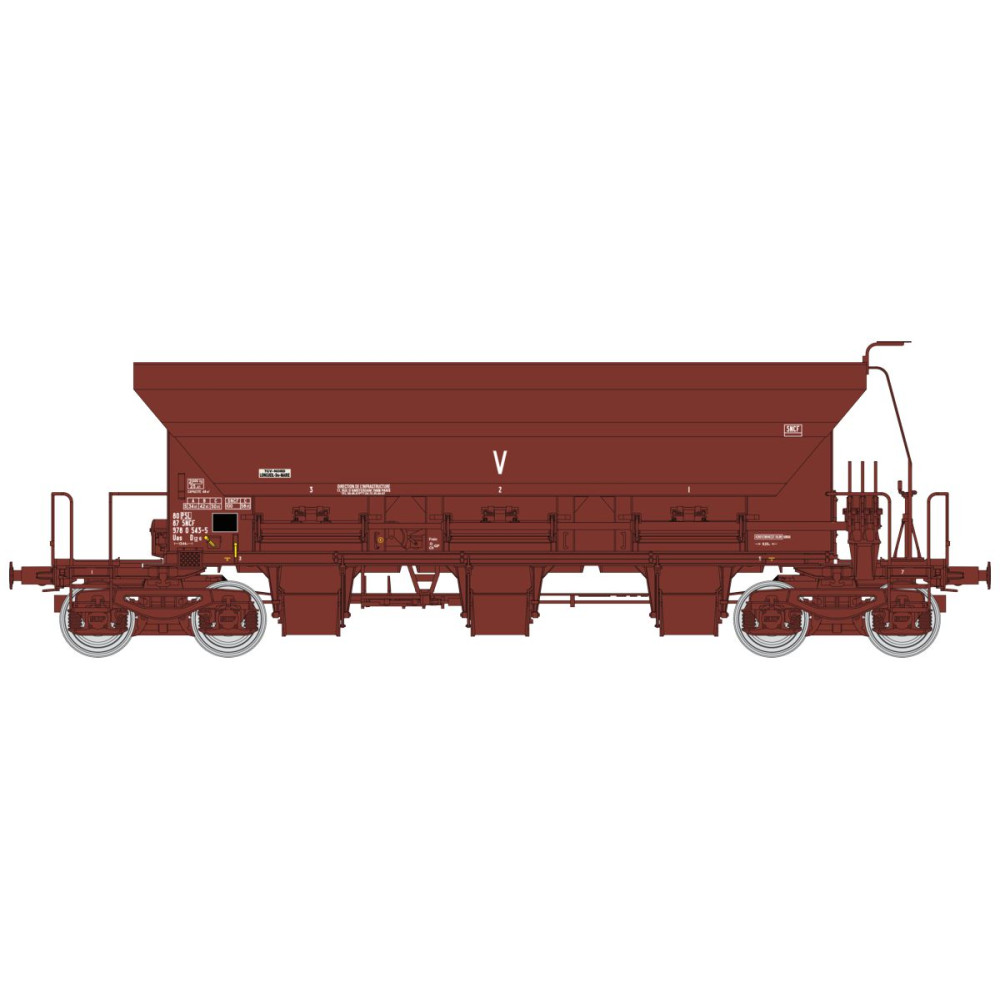 Wagon trémie à Ballast F70 Uas, SNCF Ree modeles WB807 INFRA V, ep