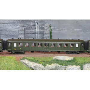 Ree Modeles VB382 Set de 3 voitures voyageurs OCEM RA Courte, SNCF, B4D / B9 Toit Vert, ep. III Ree Modeles VB-382 - 3