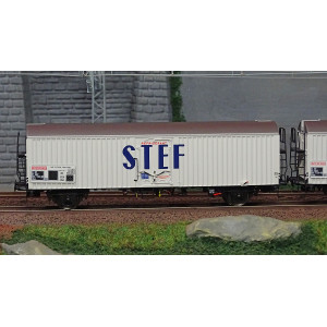 Ls Models 30236 Set de 2 wagons frigorifiques lbes, courts, STEF bleu, toit gris, marquage UIC Ls models Lsm_30236 - 2