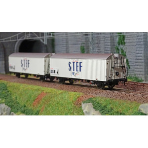 Ls Models 30236 Set de 2 wagons frigorifiques lbes, courts, STEF bleu, toit gris, marquage UIC Ls models Lsm_30236 - 4