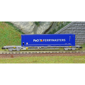Arnold HN6583 Wagon porte conteneurs à bogies type Sgss, Novatrans, SNCF, chargé conteneur P&O Ferrymasters 45', échelle N Arnol