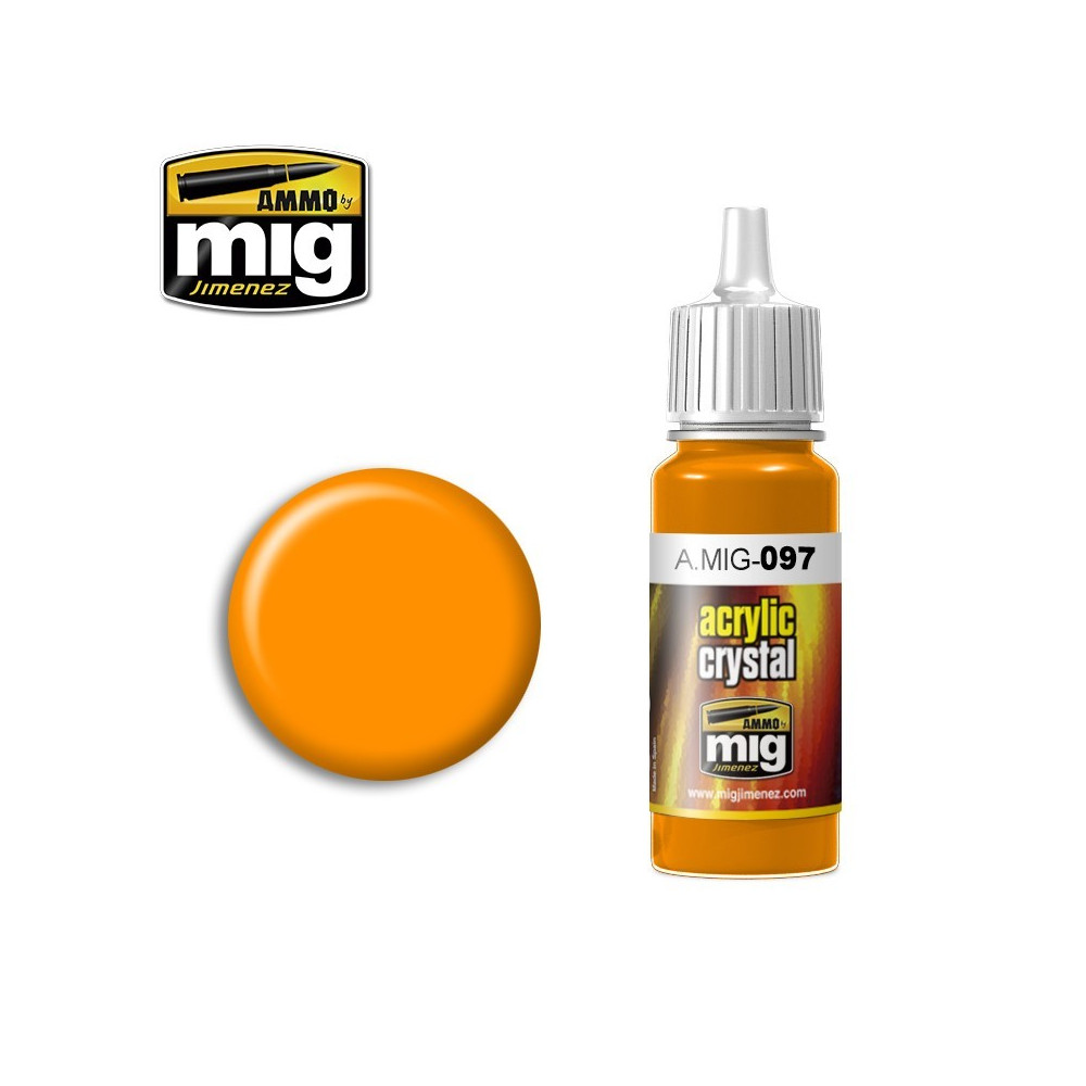 Peinture acrylique ORANGE CRISTAL 17ml Mig AMMO - MIG Jimenez A.MIG-0097 - 1