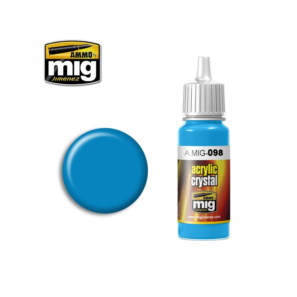 Peinture acrylique BLEU CLAIR CRISTAL 17ml Mig AMMO - MIG Jimenez A.MIG-0098 - 1