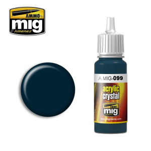 Peinture acrylique NOIR BLEU CRISTAL (ET FEU ARRIERE ETEINT) 17ml Mig AMMO - MIG Jimenez A.MIG-0099 - 1