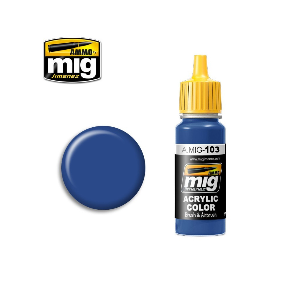 Peinture acrylique BLEU MOYEN 17ml Mig AMMO - MIG Jimenez A.MIG-0103 - 1