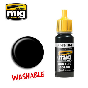 Peinture acrylique NOIR LAVABLE 17ml Mig AMMO - MIG Jimenez A.MIG-0104 - 1