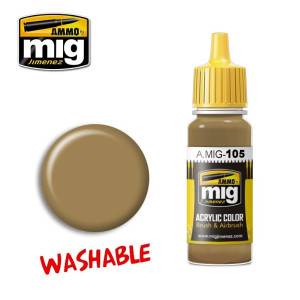 Peinture acrylique POUSSIÈRE LAVABLE (RAL 8000) 17ml Mig AMMO - MIG Jimenez A.MIG-0105 - 1