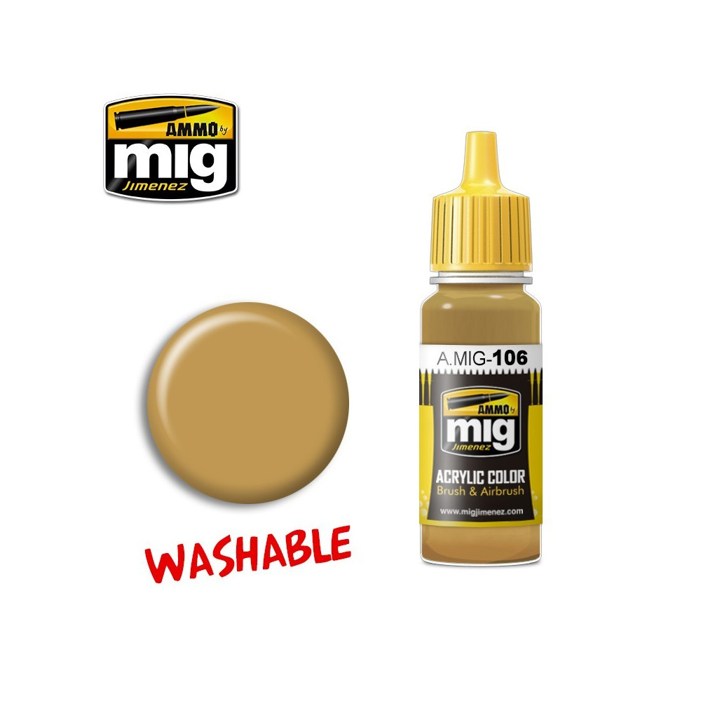 Peinture acrylique SABLE LAVABLE (RAL 8020) 17ml Mig AMMO - MIG Jimenez A.MIG-0106 - 1 Peinture acrylique SABLE LAVABLE (RAL 8020) 17ml Mig AMMO - MIG Jimenez A.MIG-0106 - 1