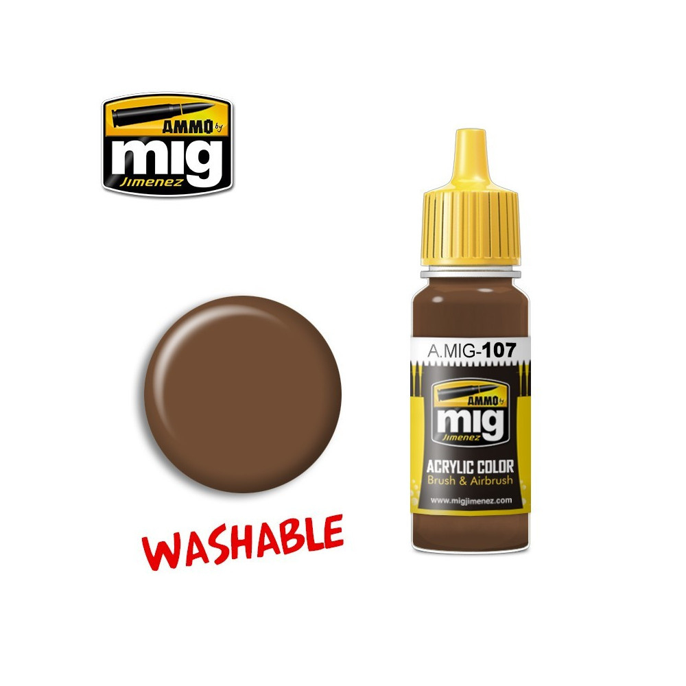 Peinture acrylique TERRE LAVABLE 17ml Mig AMMO - MIG Jimenez A.MIG-0107 - 1