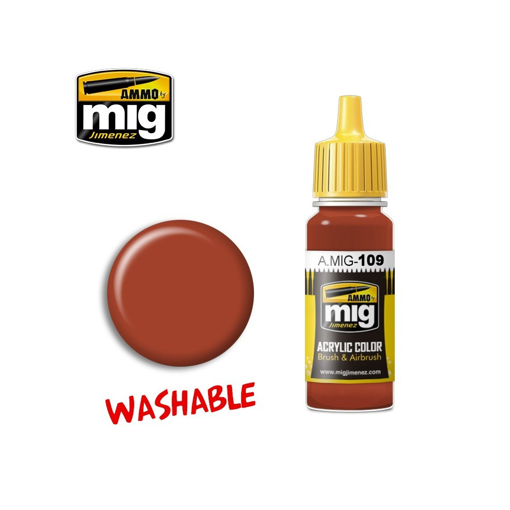 Peinture acrylique ROUILLE LAVABLE 17ml Mig AMMO - MIG Jimenez A.MIG-0109 - 1