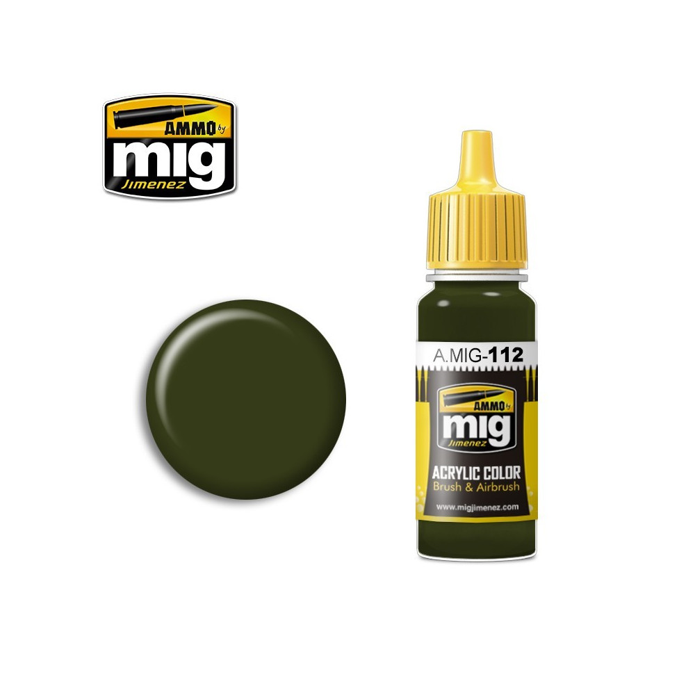 Peinture acrylique SCC 15 (OLIVE DRAB BRITANNIQUE 1944-45) 17ml Mig AMMO - MIG Jimenez A.MIG-0112 - 1