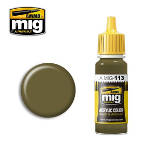 Peinture acrylique VERT KAKI Nº3 (BRITANNIQUE 1939-42) 17ml Mig AMMO - MIG Jimenez A.MIG-0113 - 1