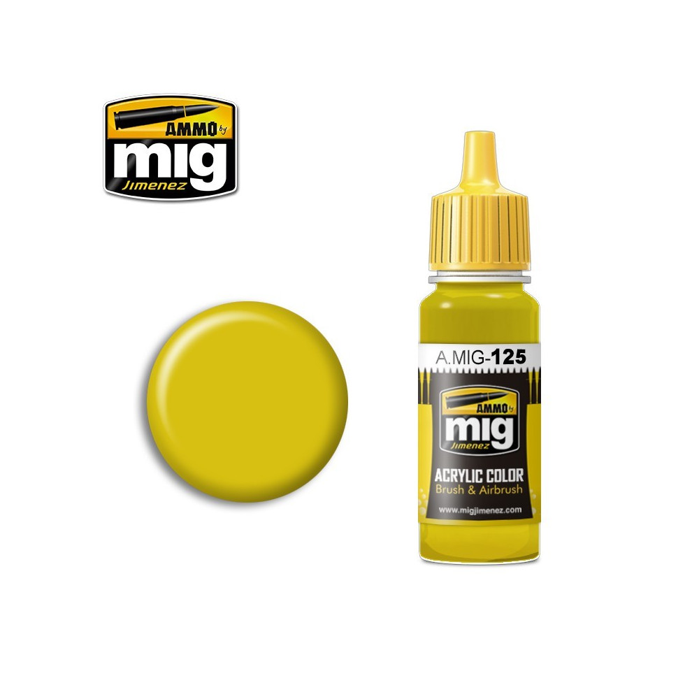 Peinture acrylique OR JAUNE (RLM 04 JAUNE) 17ml Mig - A.MIG-0125