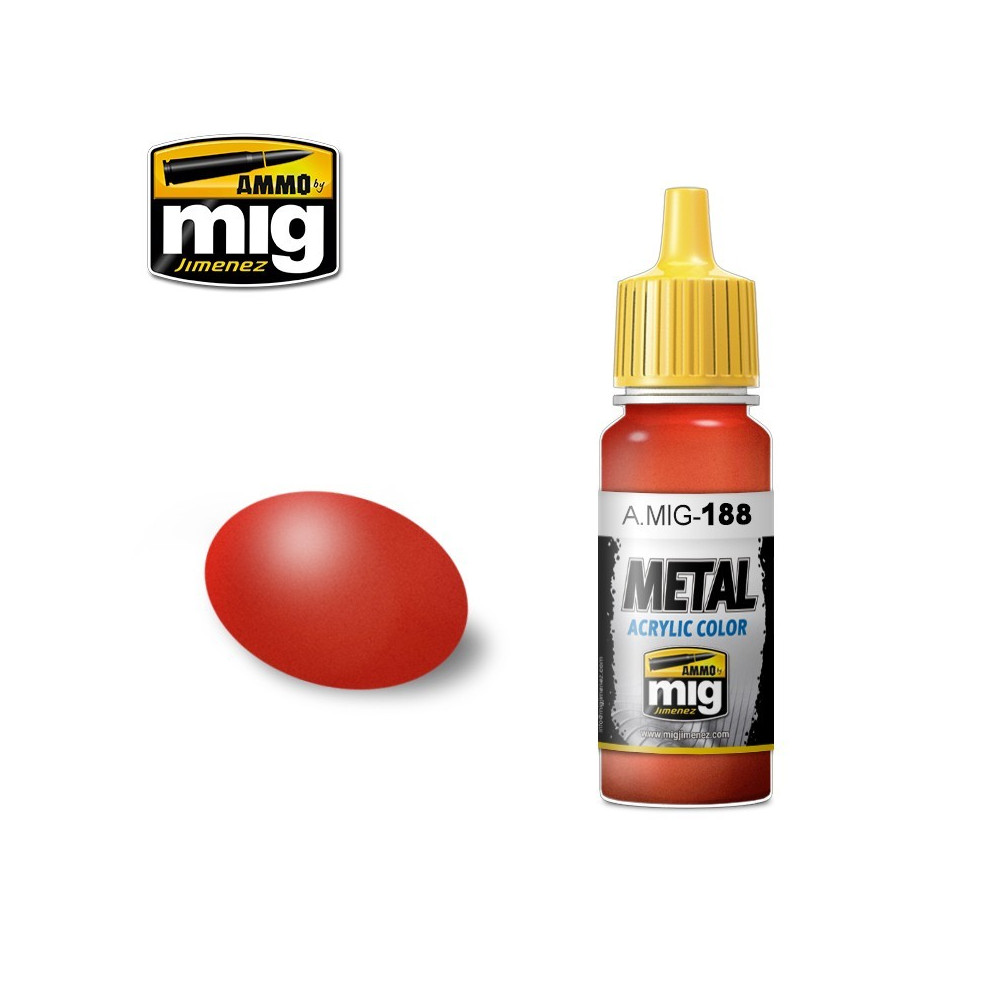 Peinture acrylique ROUGE MÉTALLIQUE 17ml Mig AMMO - MIG Jimenez A.MIG-0188 - 1