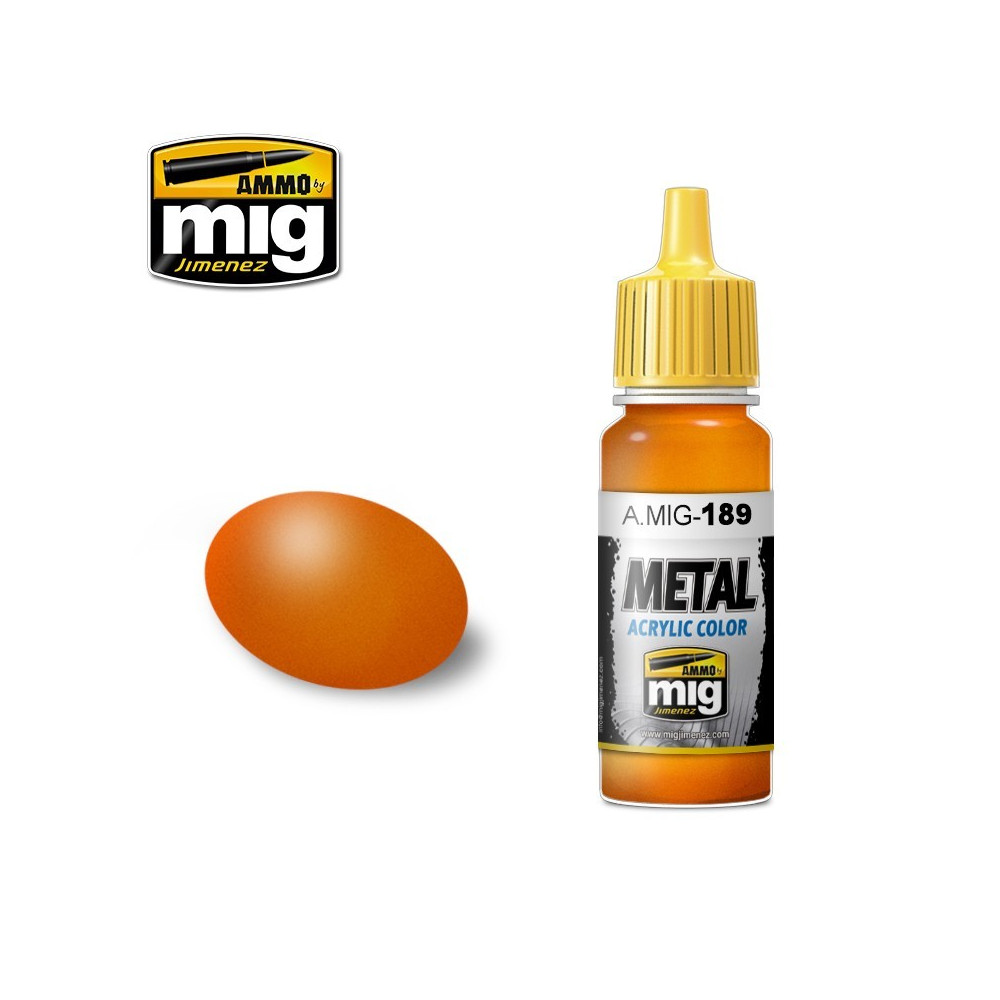 Peinture acrylique ORANGE MÉTALLIQUE 17ml Mig AMMO - MIG Jimenez A.MIG-0189 - 1