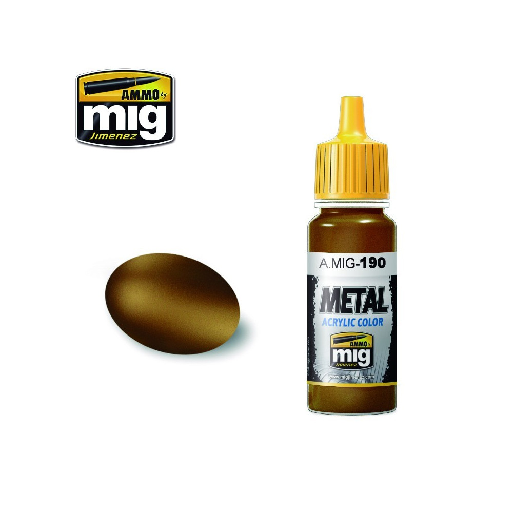 Peinture acrylique VIEUX LAITON 17ml Mig AMMO - MIG Jimenez A.MIG-0190 - 1