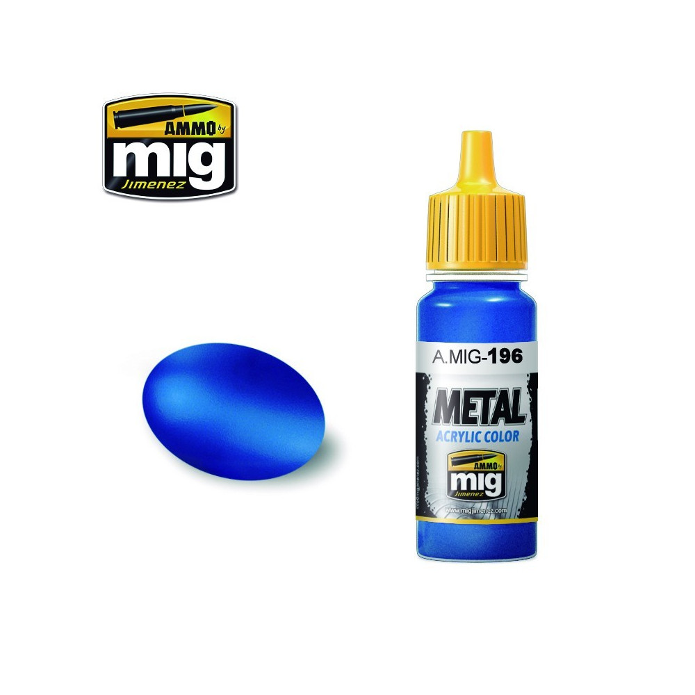 Peinture acrylique BLEU MÉTALLIQUE OGIVE 17ml Mig AMMO - MIG Jimenez A.MIG-0196 - 1