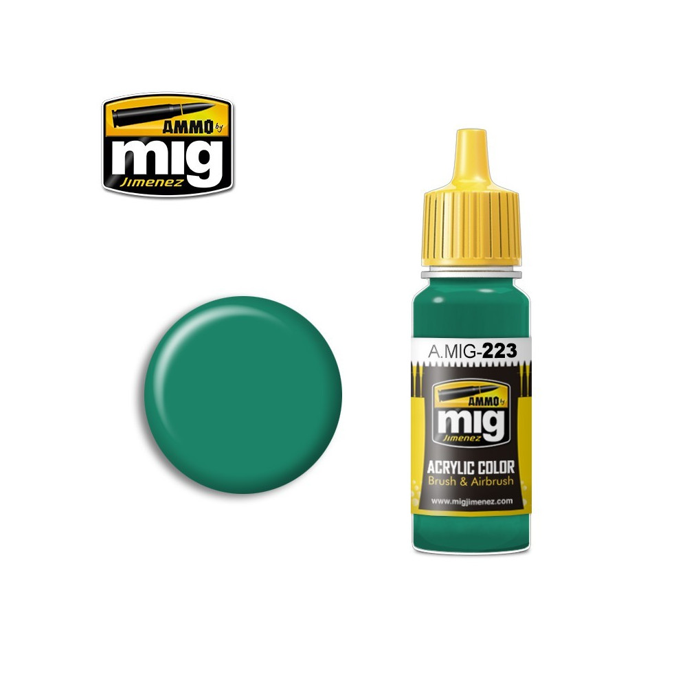 Peinture acrylique VERT TURQUOISE INTÉRIEUR 17ml Mig AMMO - MIG Jimenez A.MIG-0223 - 1