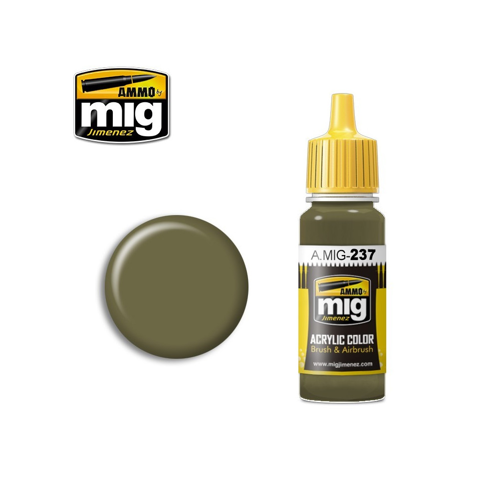 Peinture acrylique FS 23070 VERT OLIVE FONCÉ 17ml Mig AMMO - MIG Jimenez A.MIG-0237 - 1