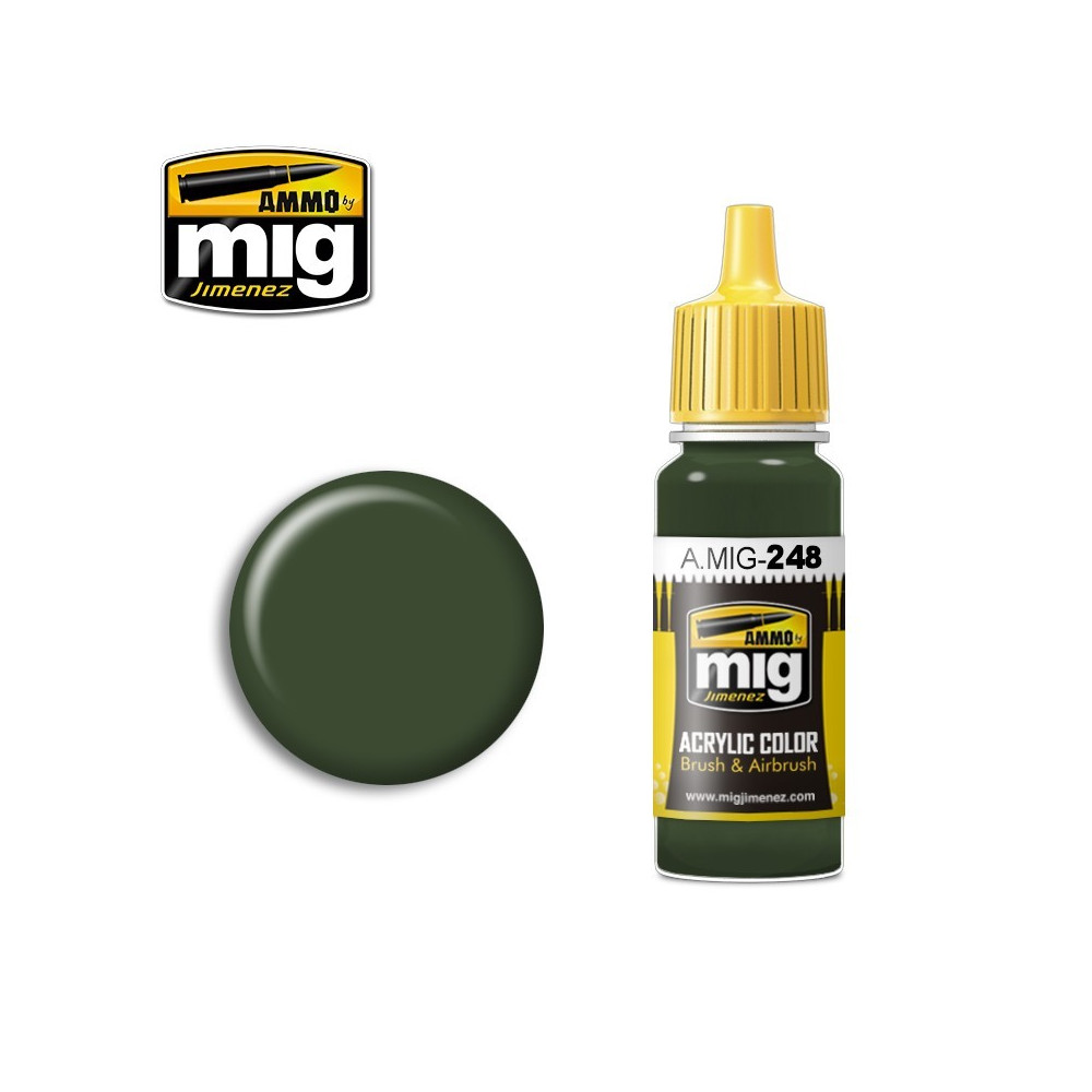 Peinture acrylique RLM 80 VERT OLIVE 17ml Mig AMMO - MIG Jimenez A.MIG-0248 - 1