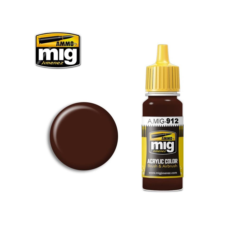 Peinture acrylique OMBRE MARRON ROUGE 17ml Mig AMMO - MIG Jimenez A.MIG-0912 - 1