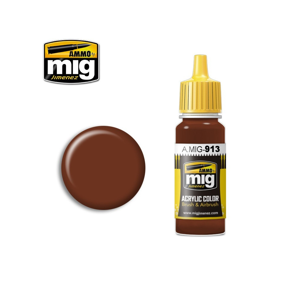 Peinture acrylique BASE MARRON ROUGE 17ml Mig AMMO - MIG Jimenez A.MIG-0913 - 1