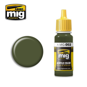 Peinture acrylique RAL 6003 VERT OLIVE OPT.2 17ml Mig AMMO - MIG Jimenez A.MIG-0002 - 1