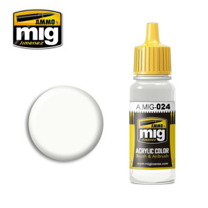 Peinture acrylique CAMOUFLAGE BLANC LAVABLE 17ml Mig AMMO - MIG Jimenez A.MIG-0024 - 1