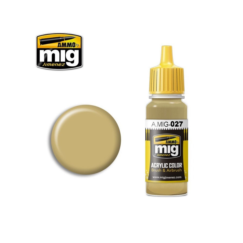 Peinture acrylique RAL1039 F9 BEIGE SABLE ALLEMAND 17ml Mig AMMO - MIG Jimenez A.MIG-0027 - 1