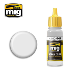 Peinture acrylique BLANC SATINÉ 17ml Mig AMMO - MIG Jimenez A.MIG-0047 - 1