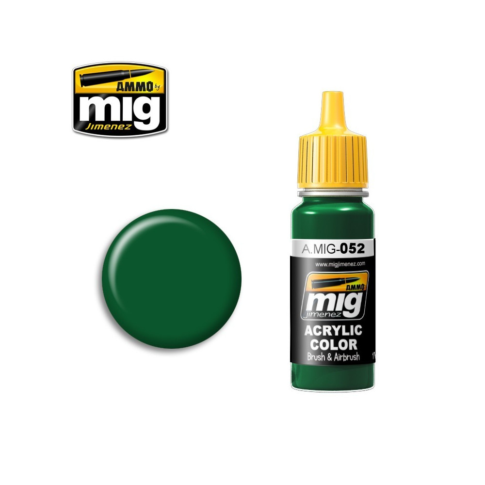 Peinture acrylique VERT PROFOND 17ml Mig AMMO - MIG Jimenez A.MIG-0052 - 1