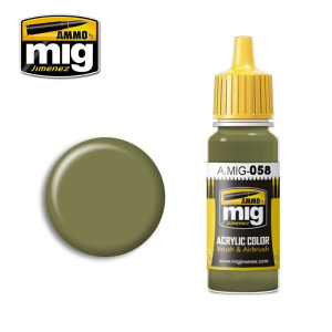 Peinture acrylique VERT CLAIR KAKI 17ml Mig AMMO - MIG Jimenez A.MIG-0058 - 1