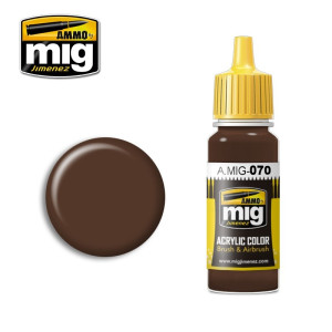 Peinture acrylique TERRE FONCÉE BRUN MOYEN (BS 450) 17ml Mig AMMO - MIG Jimenez A.MIG-0070 - 1