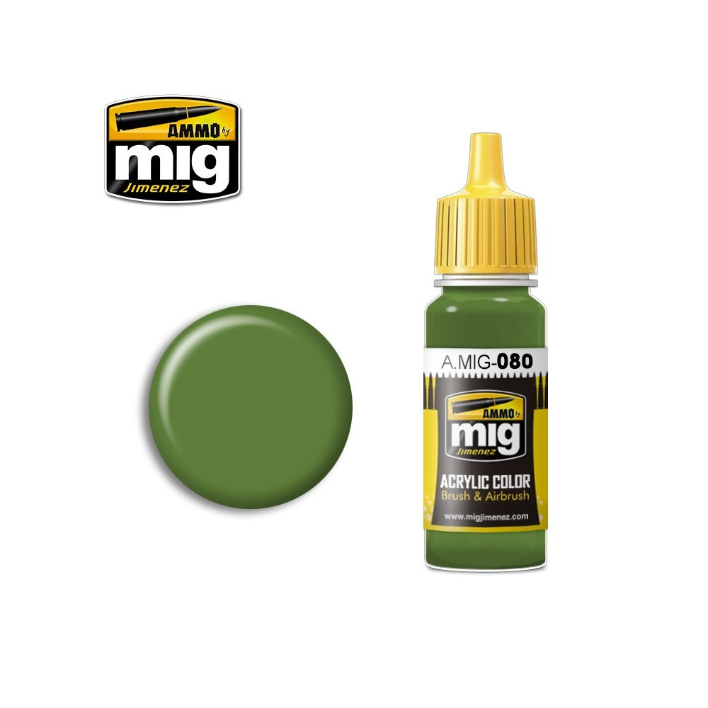 Peinture acrylique VERT VIF AMT-4 17ml Mig AMMO - MIG Jimenez A.MIG-0080 - 1