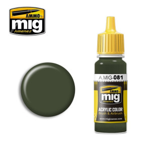 Peinture acrylique US OLIVE DRAB ÉPOQUE DU VIETNAM (FS 24087 17ml Mig AMMO - MIG Jimenez A.MIG-0081 - 1