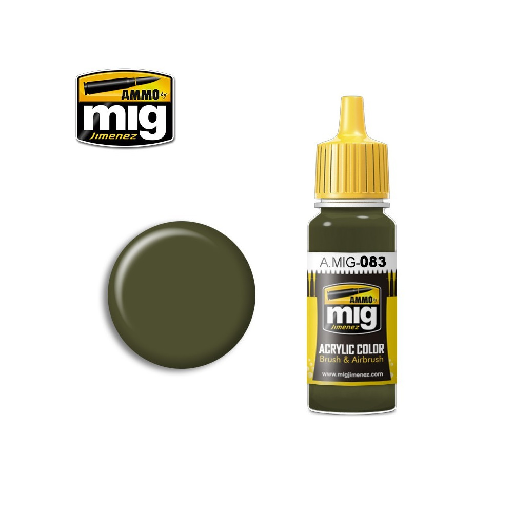 Peinture acrylique ZASHCHITNIY ZELENO (VERT D'APRÈS-GUERRE RUSSE) 17ml Mig AMMO - MIG Jimenez A.MIG-0083 - 1