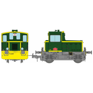Ree Modeles MB224S Locotracteur diesel Y2249, Vert 301, traverses et bandes jaunes, Est, digitale sonore Ree Modeles MB-224.S - 