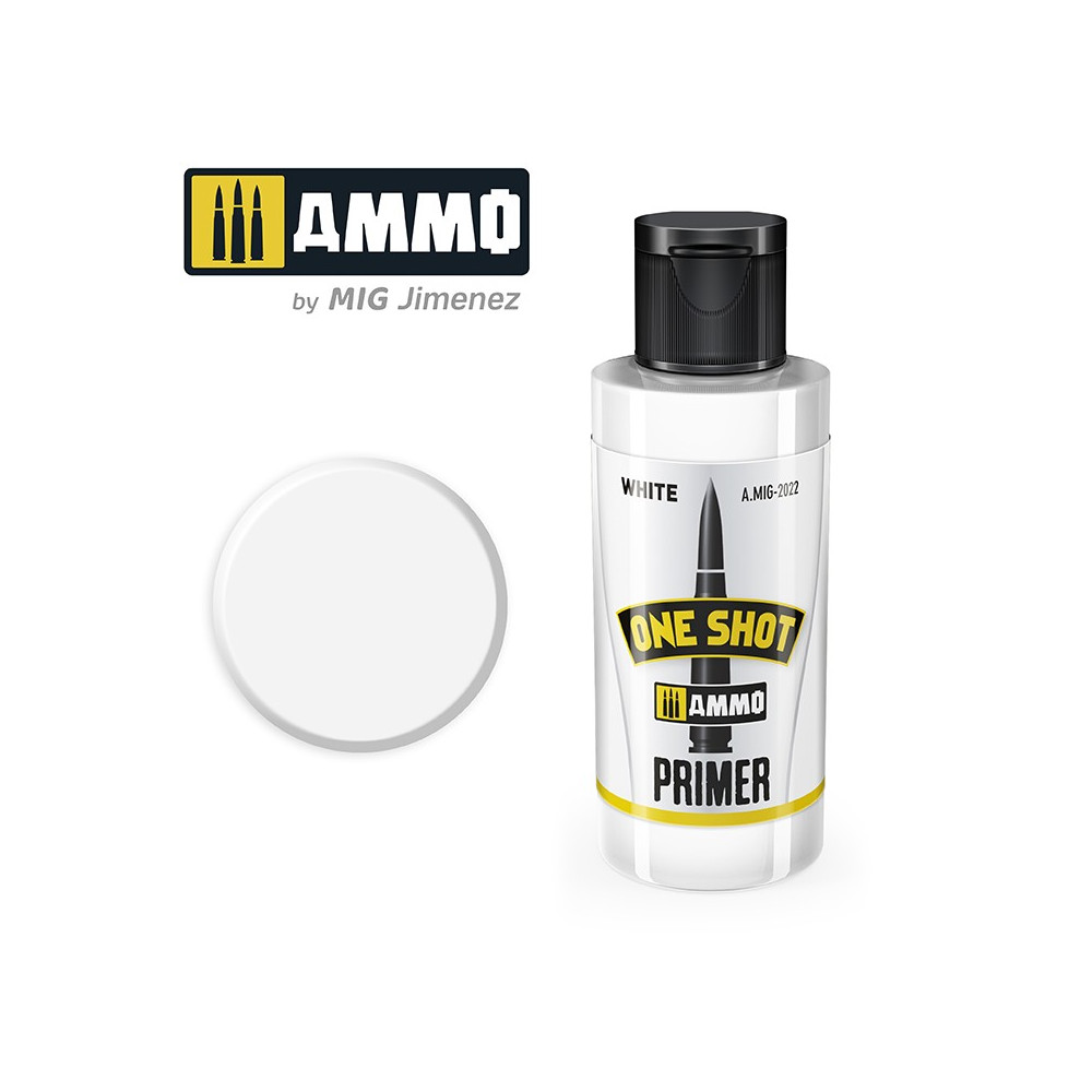 Peinture acrylique PRIMER Blanc ONE SHOT (60ml) Mig AMMO - MIG Jimenez A.MIG-2022 - 1